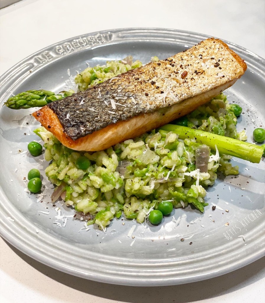香煎三文魚青豆意大利飯