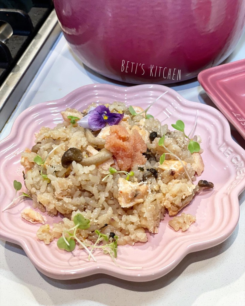 昆布三文魚香菇炊飯 