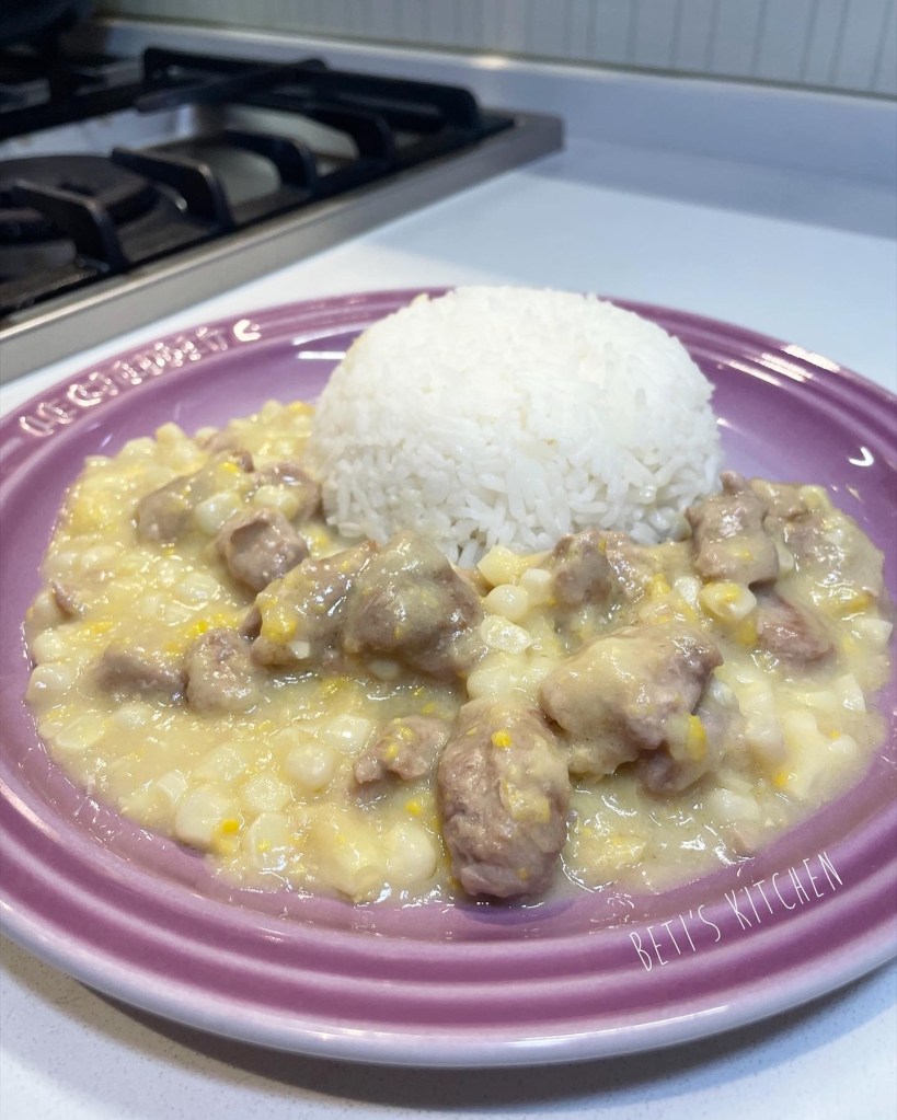 粟米忌廉肉粒飯