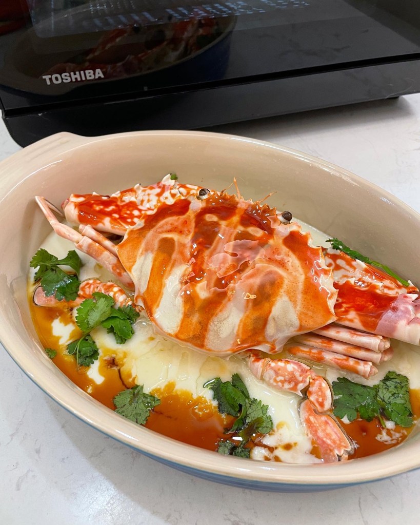 花雕花蟹蒸蛋白