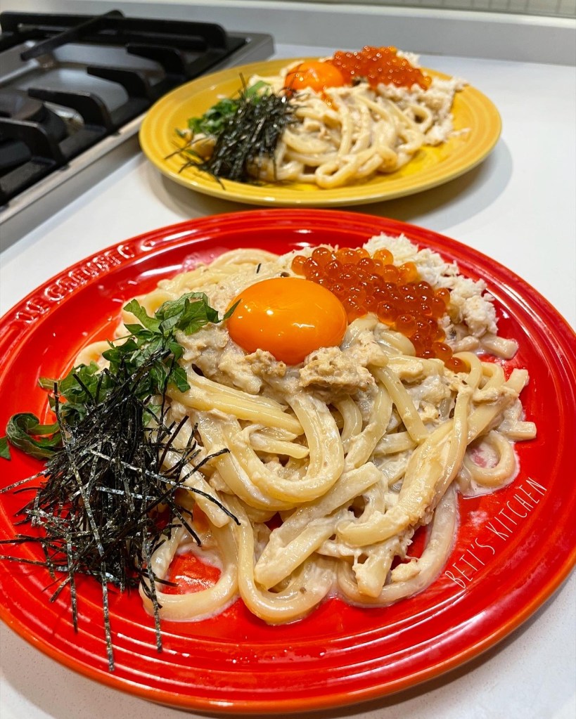 日式蟹肉麵豉忌廉烏冬