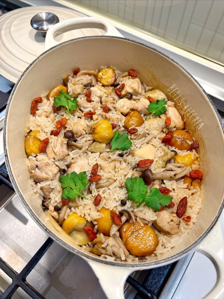 簡易麻油栗子雞飯