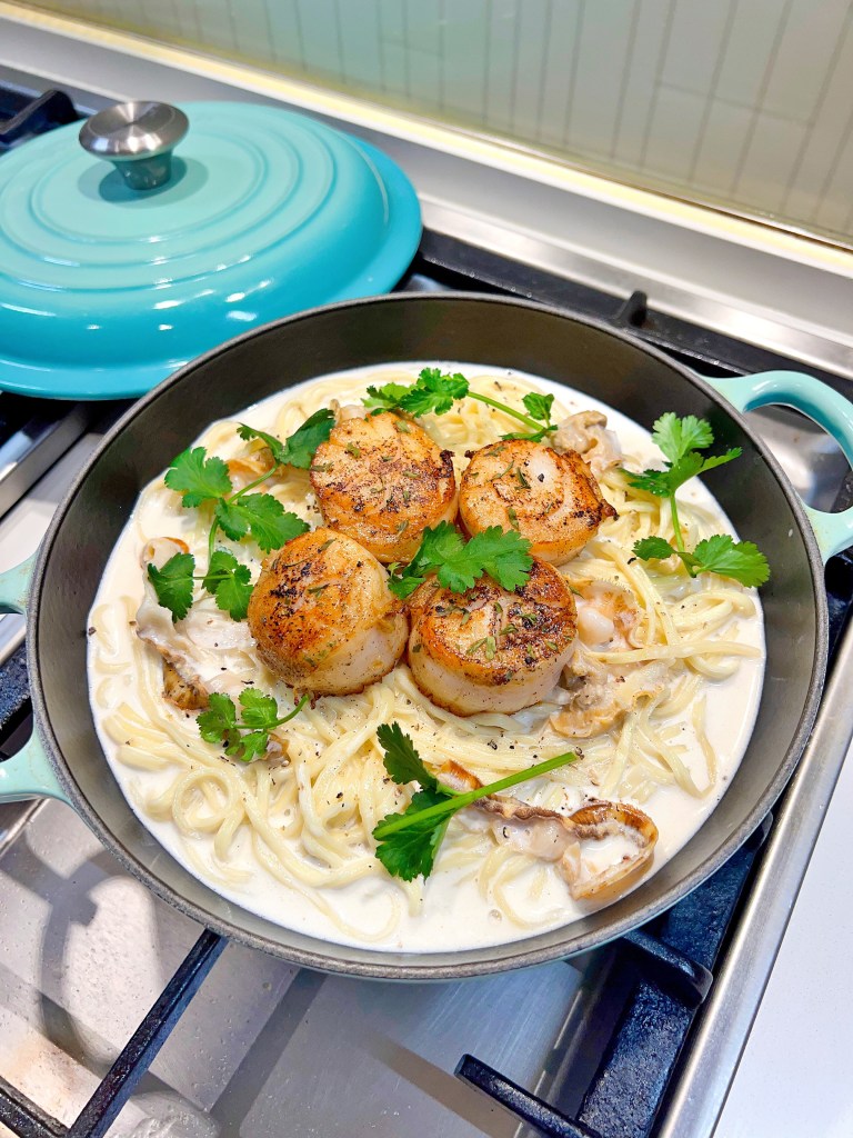 防牛奶敏感椰香黃金扇貝伊麵