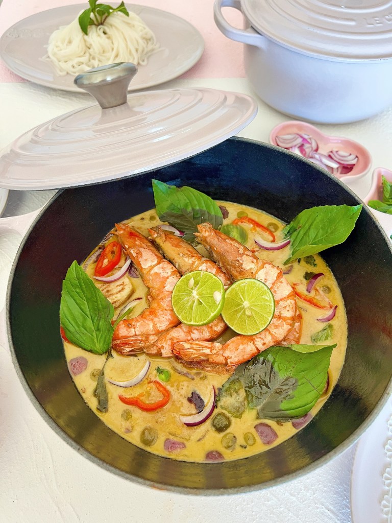 泰式青咖喱大蝦撈凍檬粉